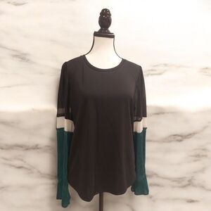 Karl Lagerfeld 3/4 Sleeve Black and Gray Tee